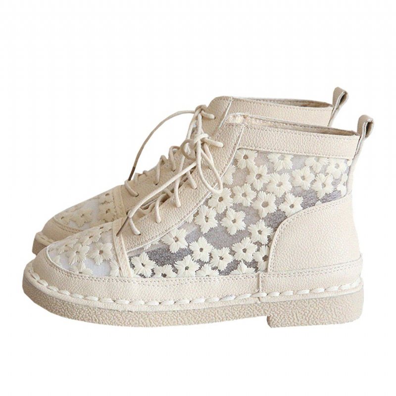 Daisy Brodert Mesh Pustende Flats Sandaler Støvler