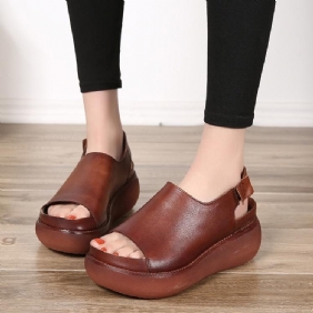 Dame Sommer Casual Retro Platform Skinnsandaler