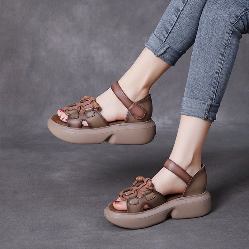 Dame Sommer Leather Casual Sandaler