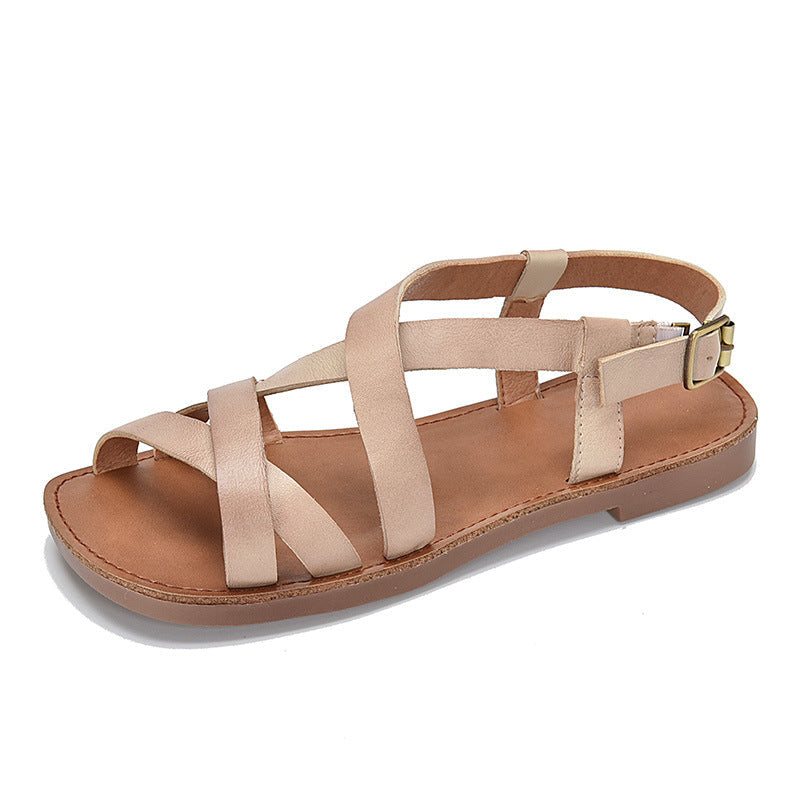 Dame Summer Retro Leather Strappy Sandaler