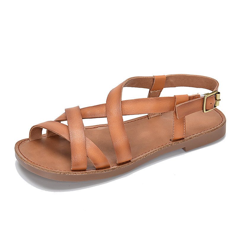 Dame Summer Retro Leather Strappy Sandaler