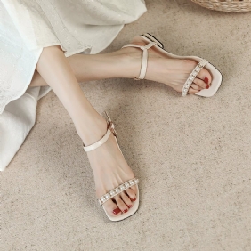 Ekstra Størrelse Dame Summer Pearl Casual Wedge Sandaler