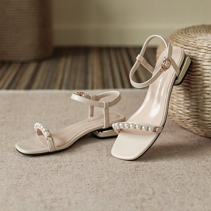 Ekstra Størrelse Dame Summer Pearl Casual Wedge Sandaler