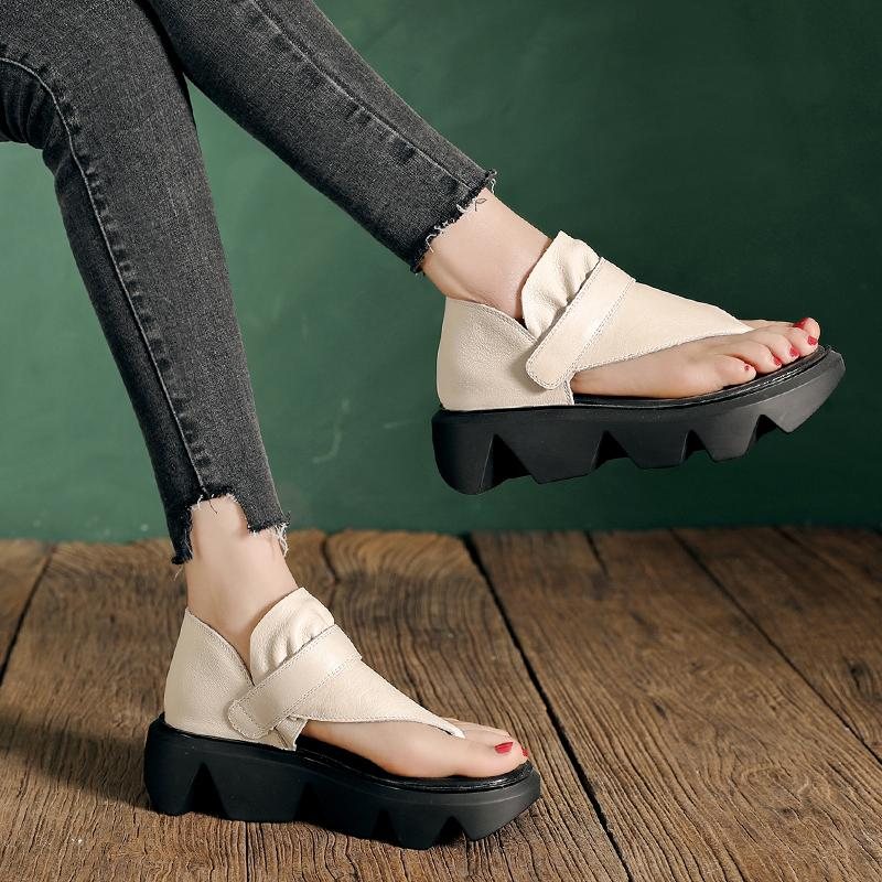 Flip-flops Damesandaler Kuskinnsplattform