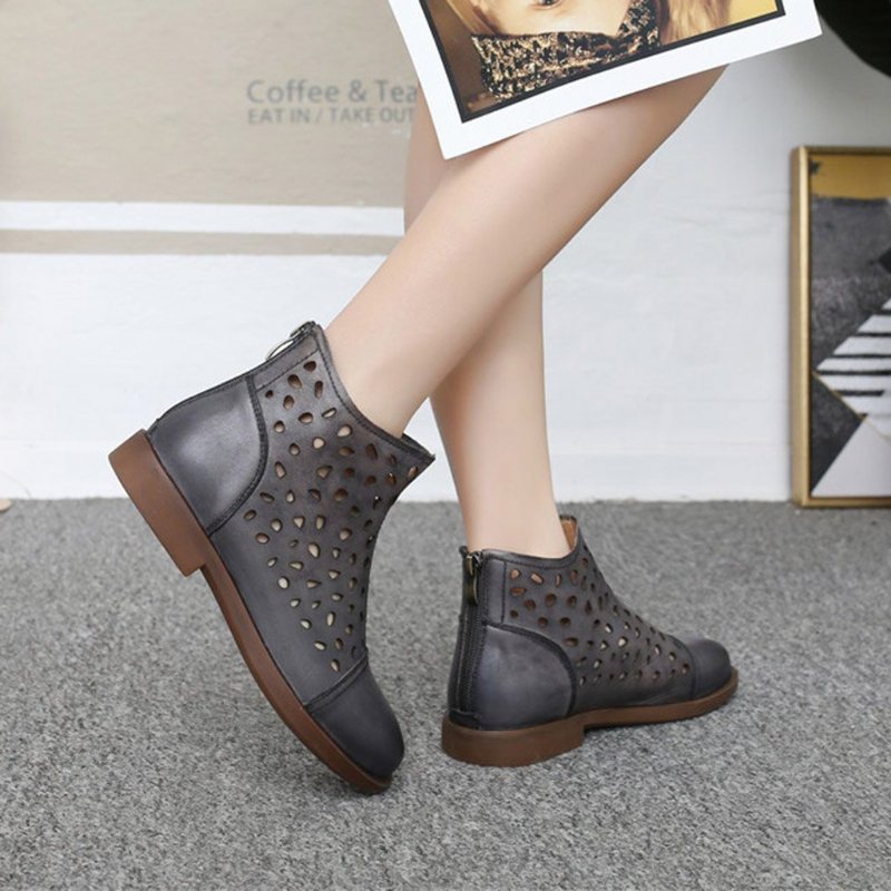 Retro Hollow Flat Sandals Boots