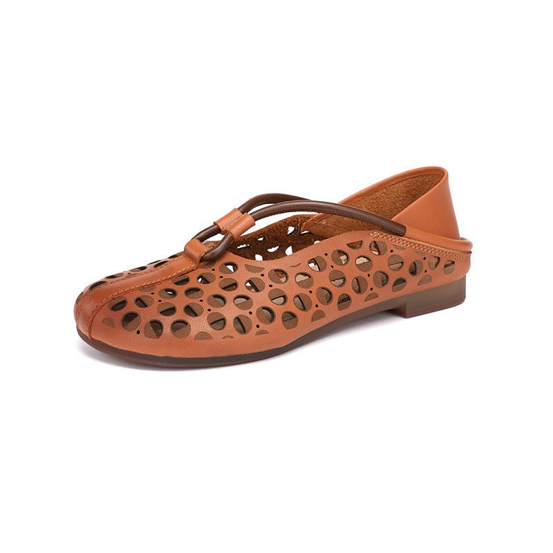 Sommer Dame Hule Skinn Retro Myke Sandaler