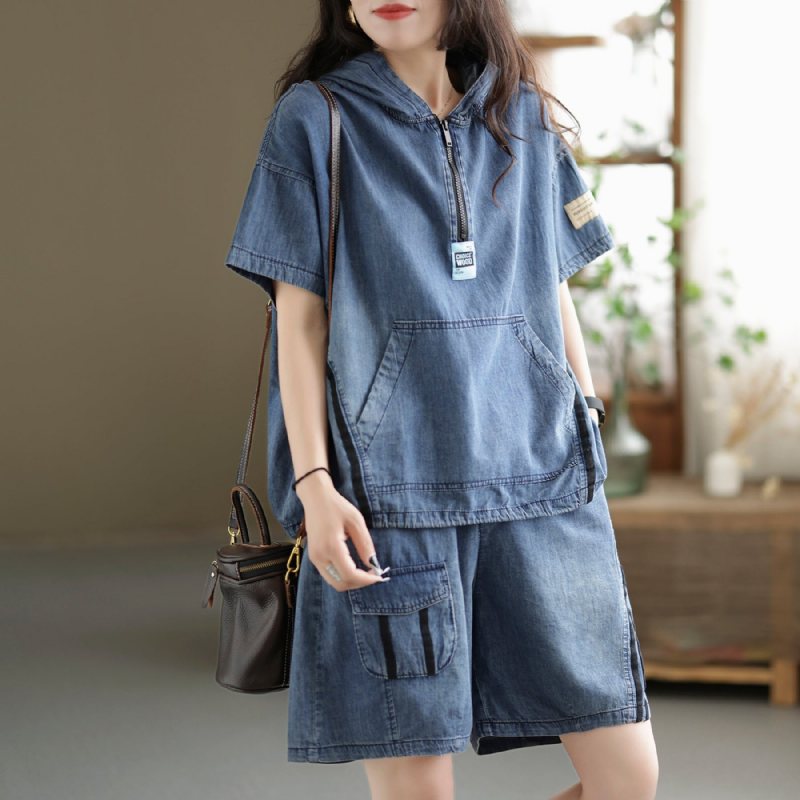 Summer Dame Retro Patchwork Denim Sett