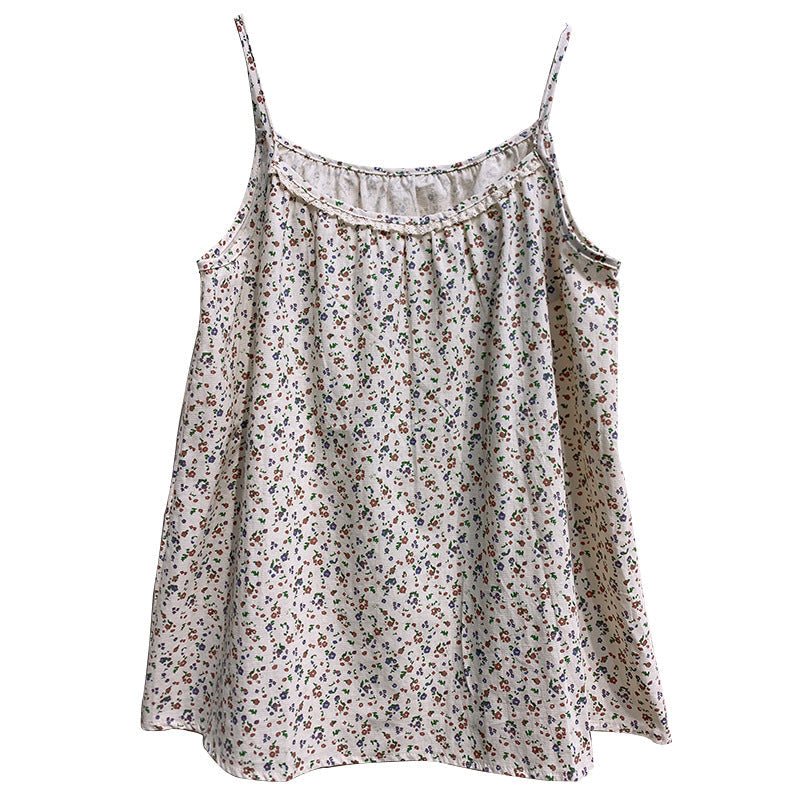 Sommer Retro Løs Dame Floral Casual Vest