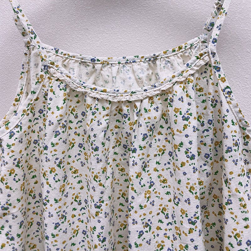 Sommer Retro Løs Dame Floral Casual Vest