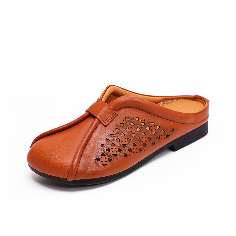 Dame Sommer Hule Leather Casual Tøfler