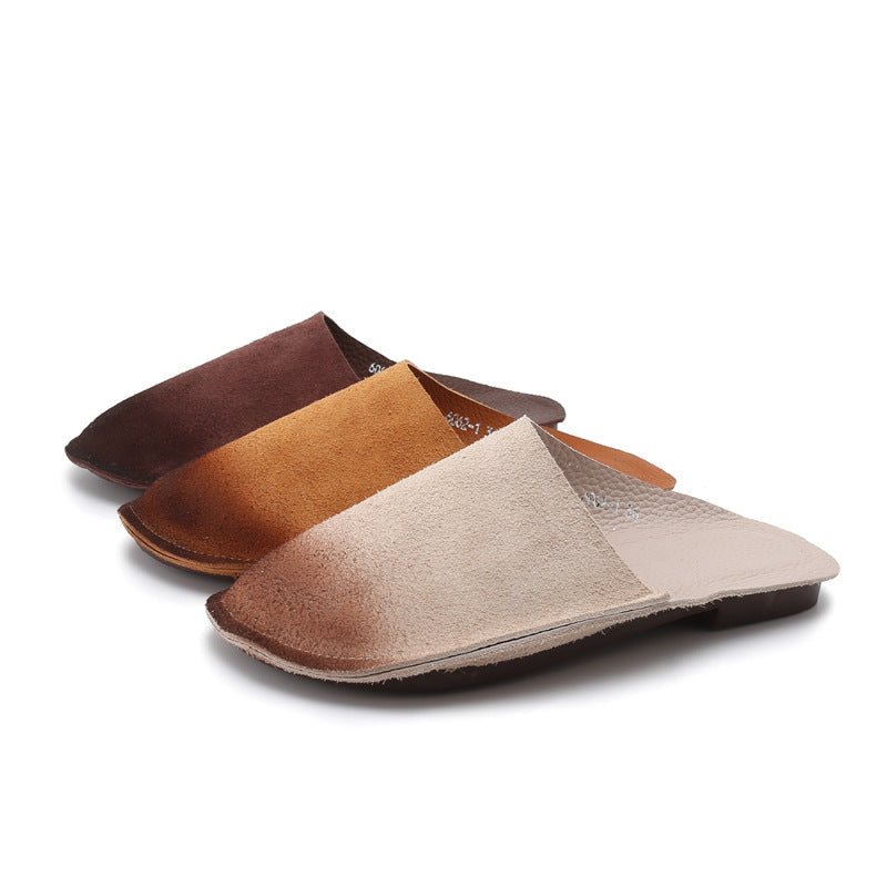 Dame Sommer Leather Flat Casual Tøfler