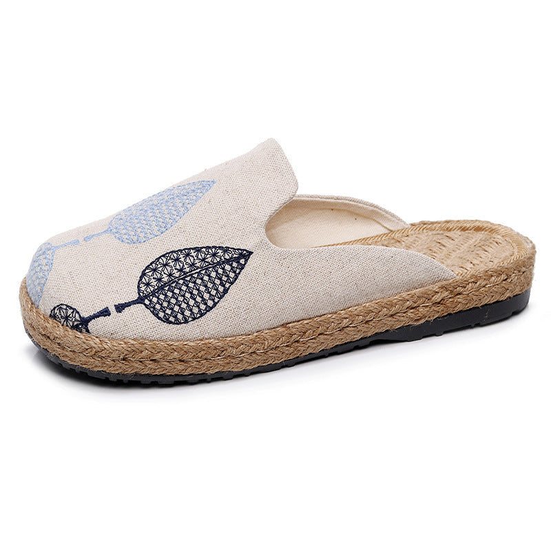 Dame Sommer Retro Lin Casual Tøfler