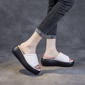 Dame Sommerskinn Casual Wedge-tøfler