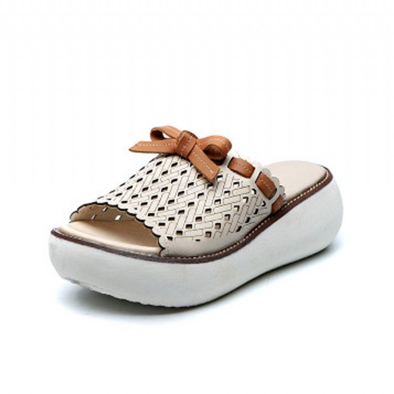 Hollow Out Bow Knot Platform Casual Tøfler