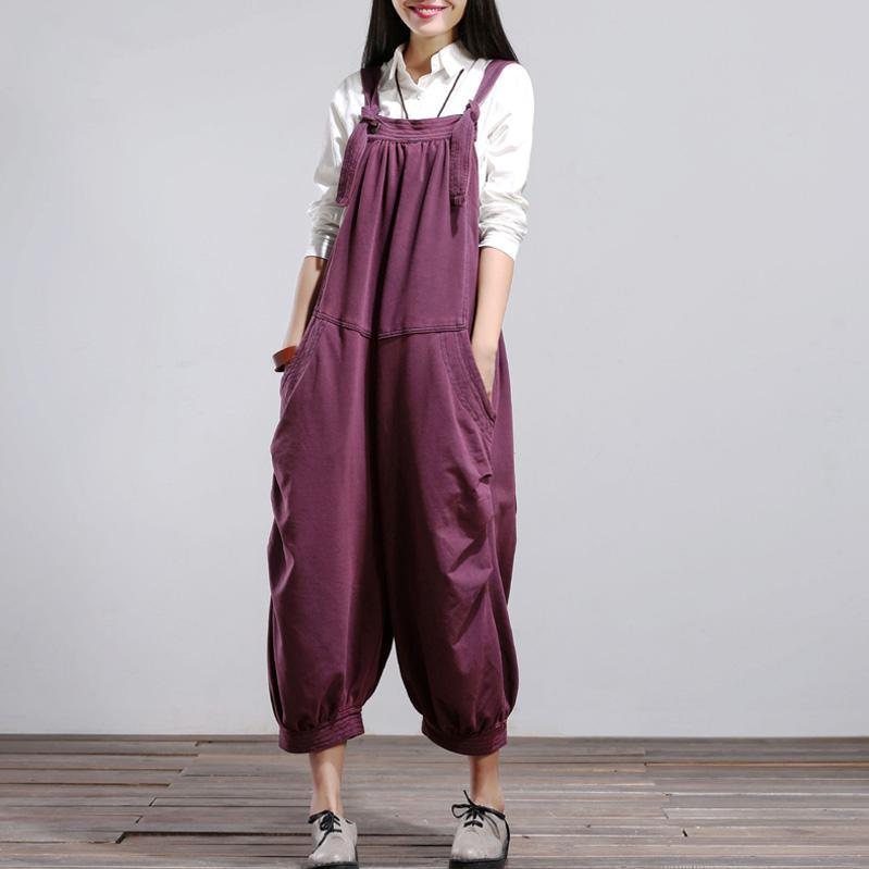 Bomull Denim Casual Løs Retro Jumpsuit