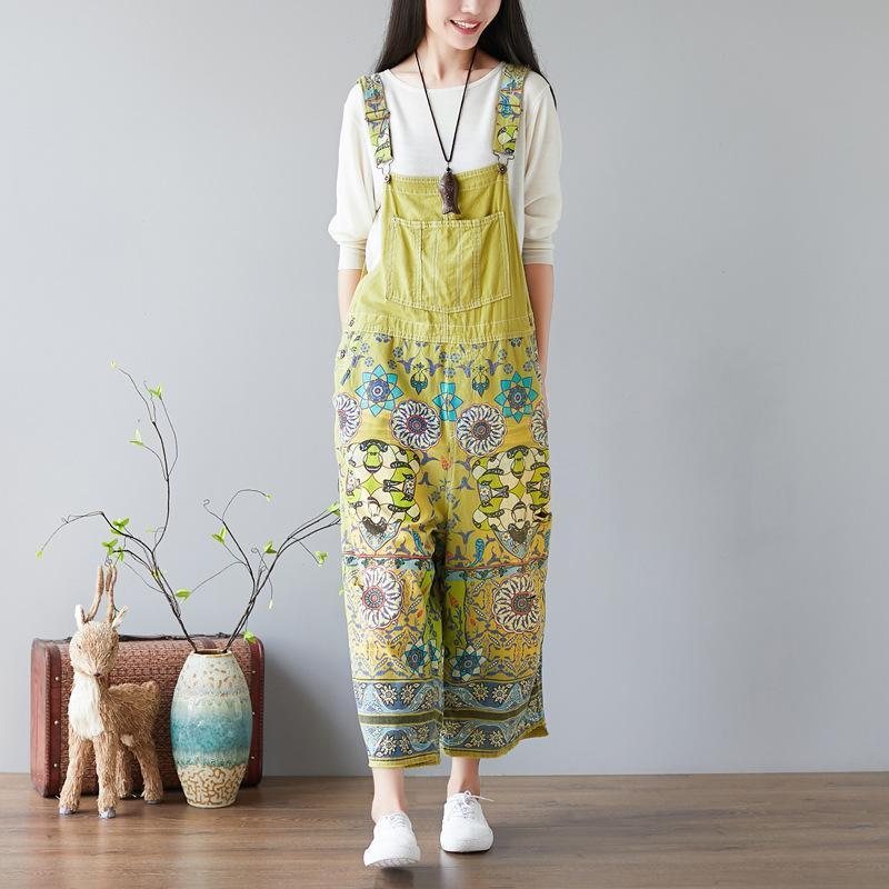 Dame Blomstersmekke Overall Jumpsuits