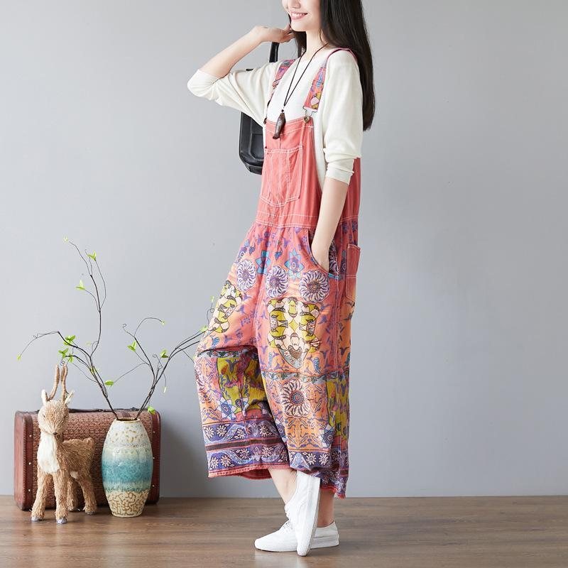 Dame Blomstersmekke Overall Jumpsuits