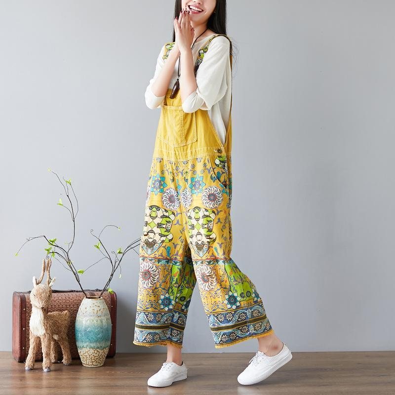 Dame Blomstersmekke Overall Jumpsuits