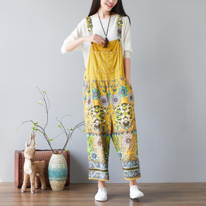 Dame Blomstersmekke Overall Jumpsuits