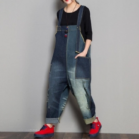 Denim Høst Retro Matchende Jumpsuit