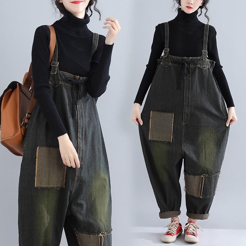 Høst Vinter Retro Harlan Dame Denim Jumpsuit