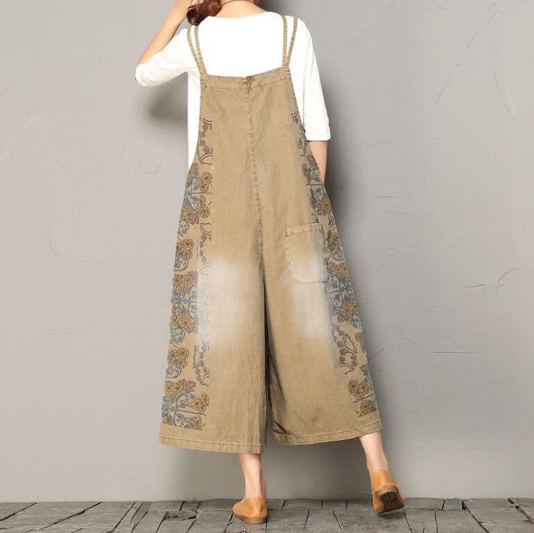 Loose Casual Jumpsuit Med Bomullstrykk