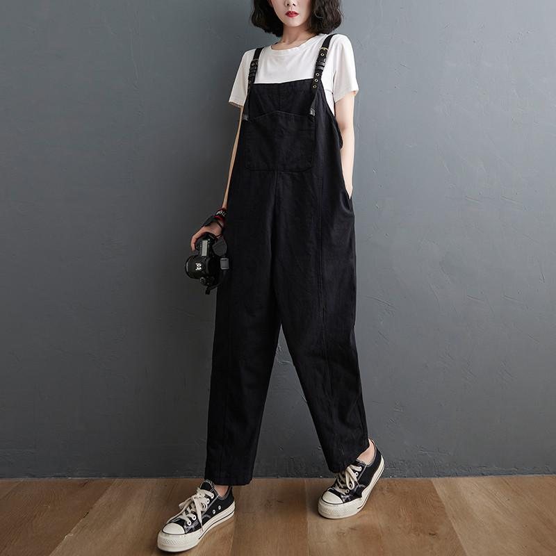 Løs Casual Cropped Jumpsuit Med Rett Ben