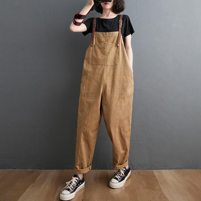 Løs Casual Cropped Jumpsuit Med Rett Ben