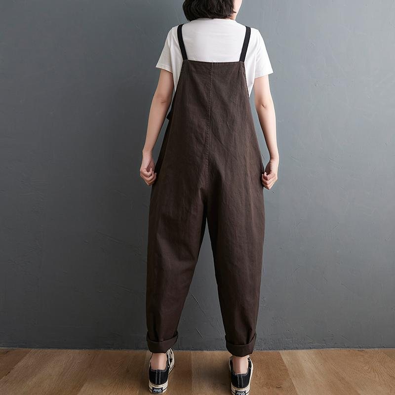 Løs Casual Cropped Jumpsuit Med Rett Ben