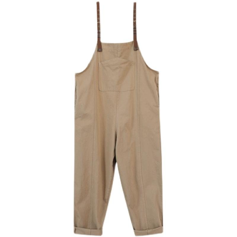 Løs Casual Cropped Jumpsuit Med Rett Ben