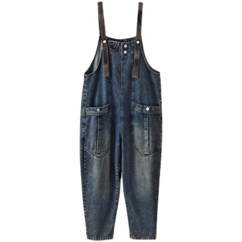 Løs Denim Overall Casual Jumpsuit