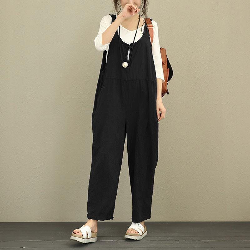 Oversized Løs Jumpsuit I Bomull