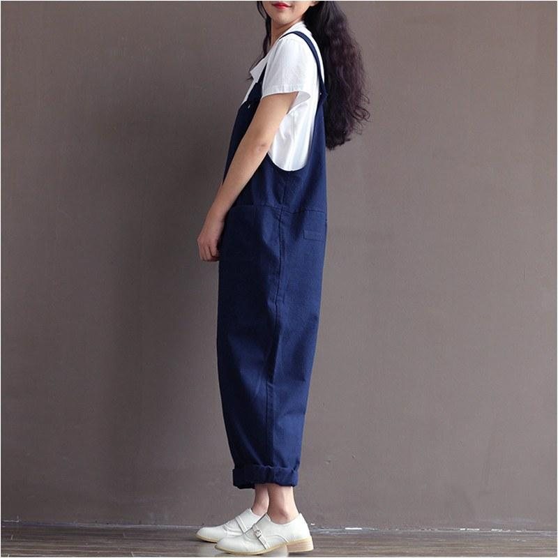 Preppy Stil Casual Loose Jumpsuit I Lin