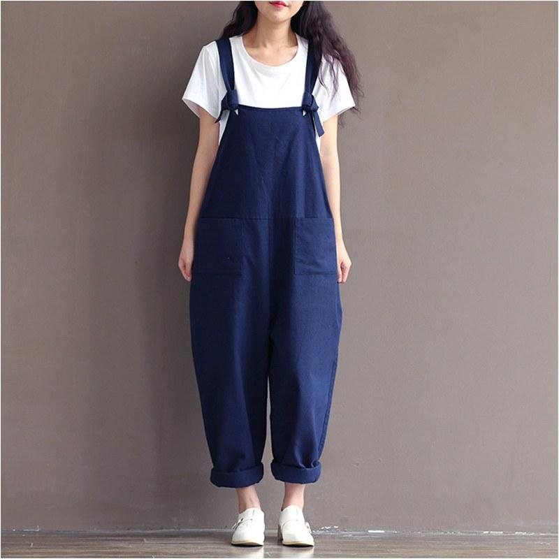 Preppy Stil Casual Loose Jumpsuit I Lin