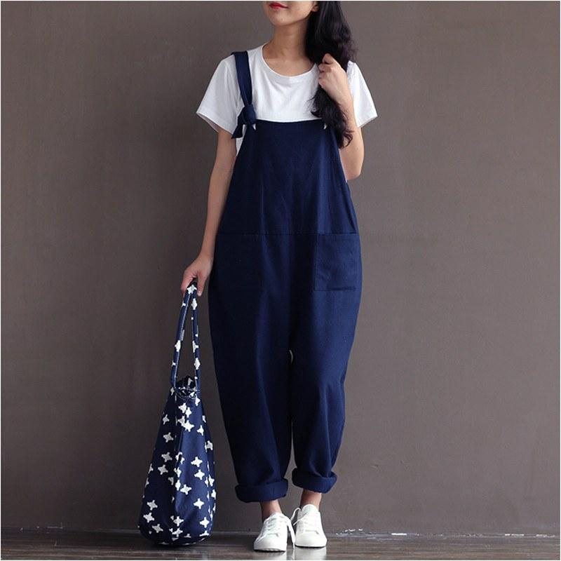 Preppy Stil Casual Loose Jumpsuit I Lin