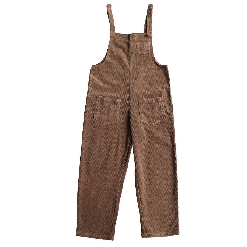 Retro Løs Casual Cotton Corduroy Jumpsuit