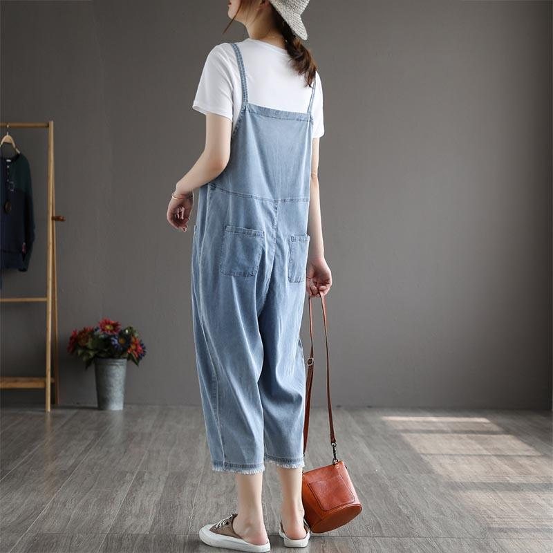 Sommer Dame Patchwork Tencel Denim Jumpsuit