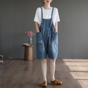 Sommer Løs Casual Cotton Denim Jumpsuit