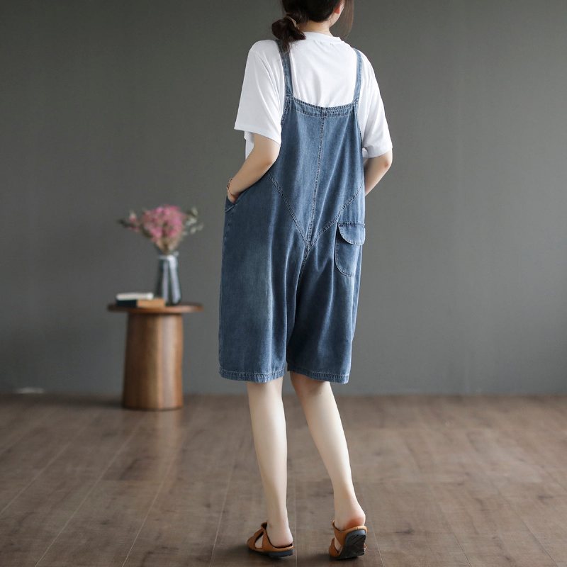 Sommer Løs Casual Cotton Denim Jumpsuit