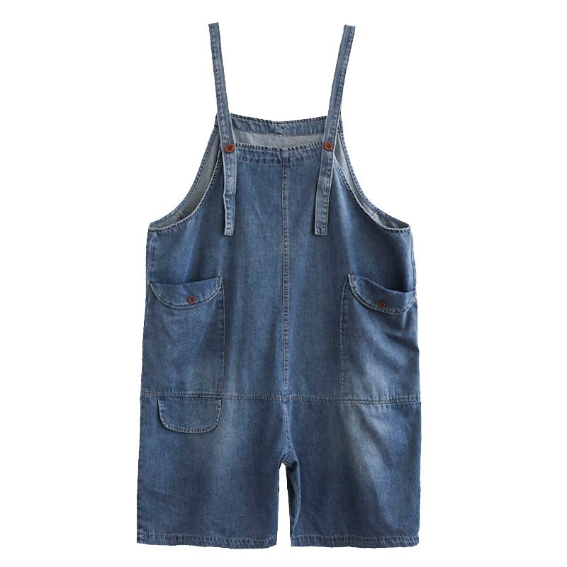 Sommer Løs Casual Cotton Denim Jumpsuit