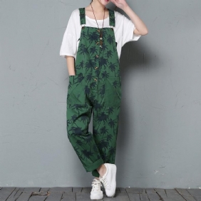 Spring Bib Dame Løs Jumpsuit Uformelt Print