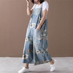 Uformelle Loose Printed Pockets Shift Jumpsuits