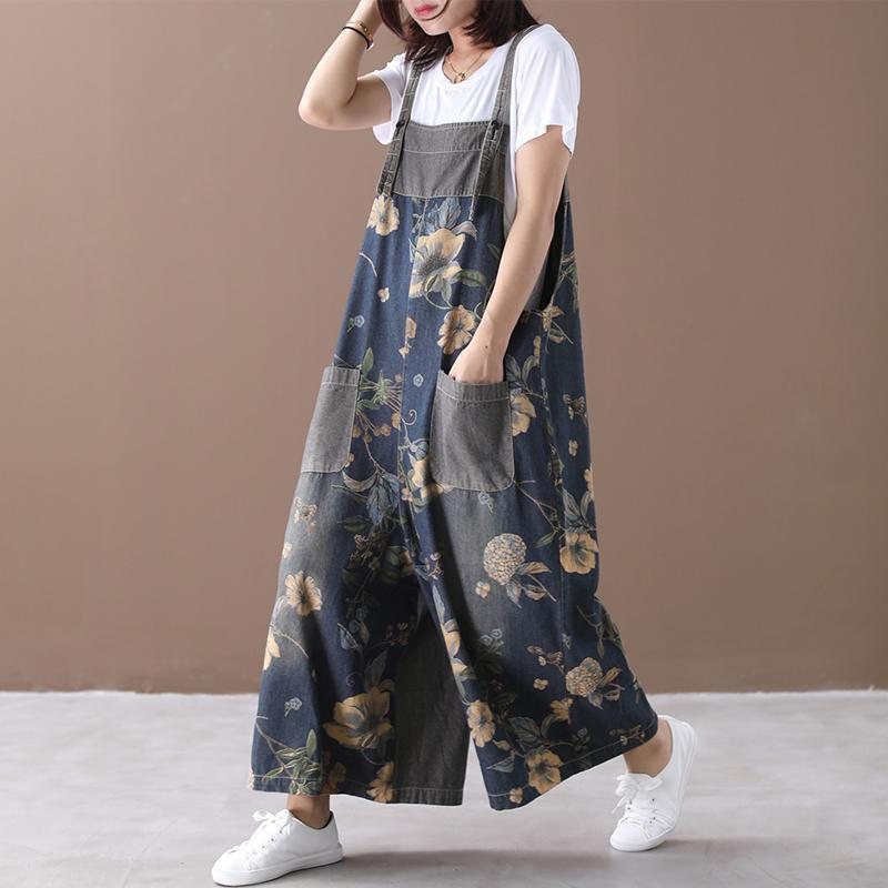 Uformelle Loose Printed Pockets Shift Jumpsuits