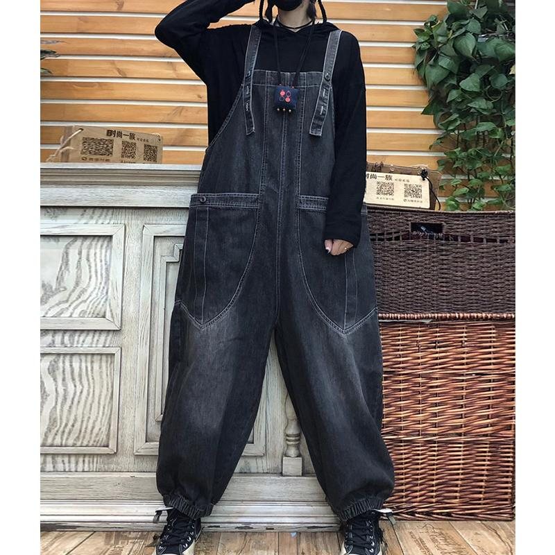 Vår Høst Retro Løs Denim Jumpsuit