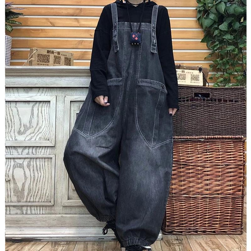 Vår Høst Retro Løs Denim Jumpsuit