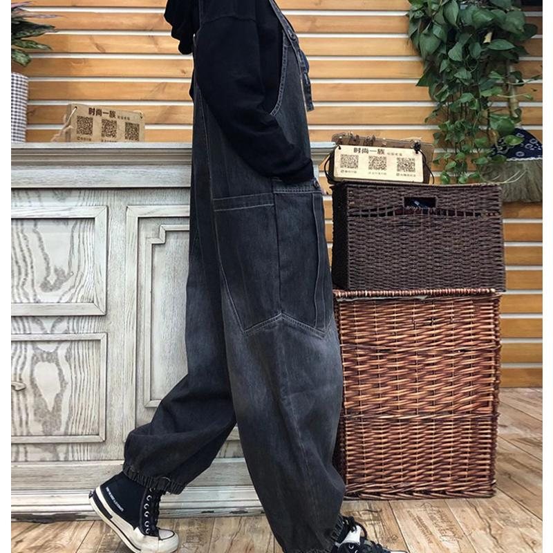 Vår Høst Retro Løs Denim Jumpsuit