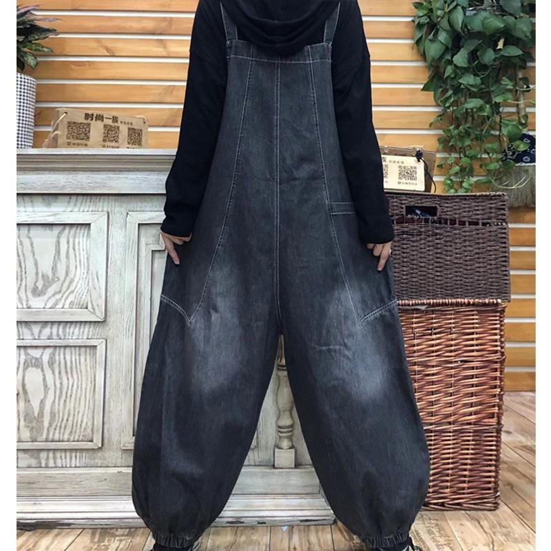 Vår Høst Retro Løs Denim Jumpsuit