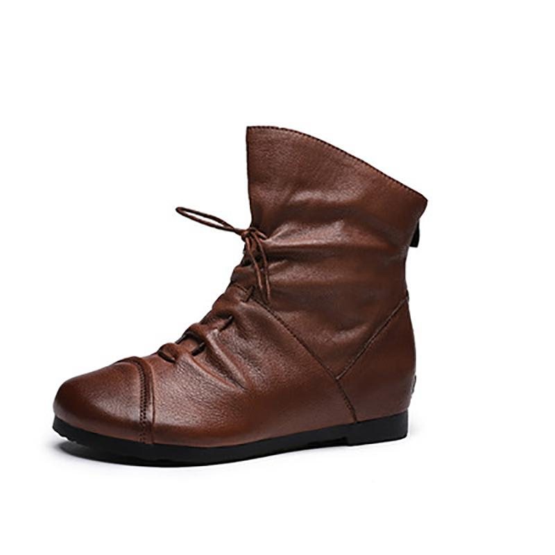 2022 Winter Leather Casual Flat Boots