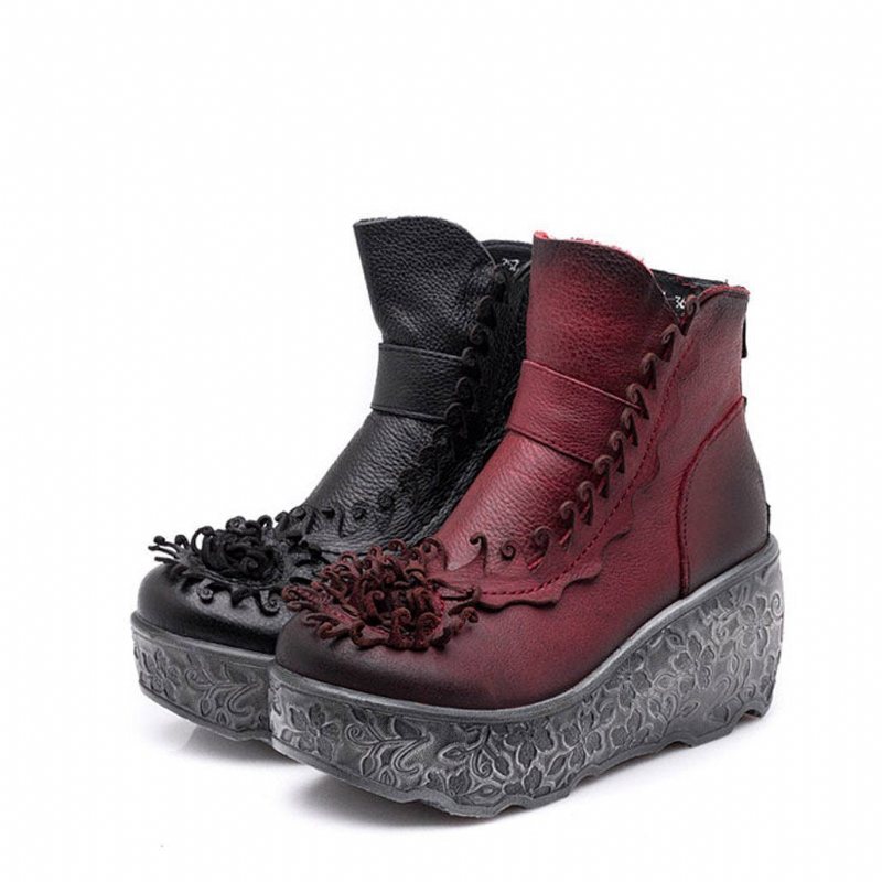 Autumn Winter Platform Wedge Dame Retro Boots