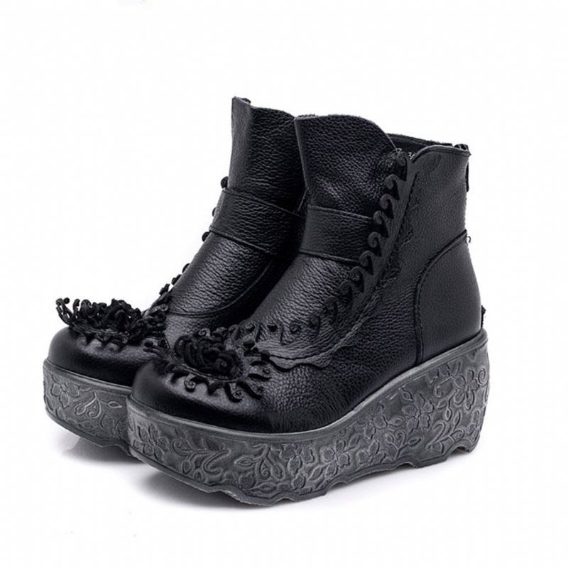 Autumn Winter Platform Wedge Dame Retro Boots